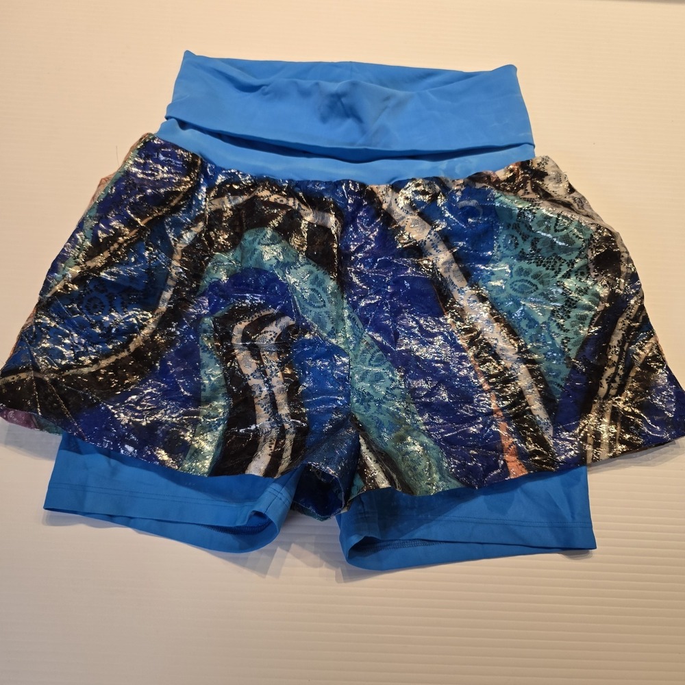 Emilio Pucci 9EWU10 9E773 Printed‎ Metallic Lace Overlay Shorts IT40/US6
